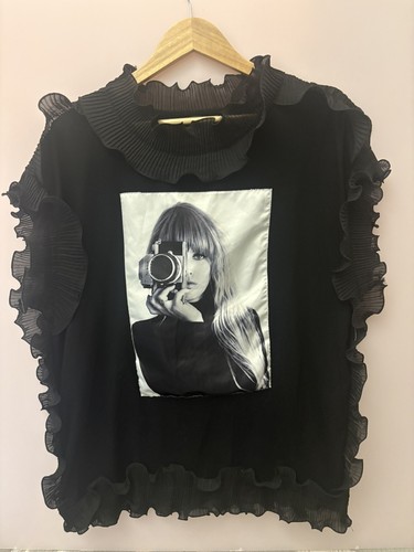 Aikha black sheer frill - sheer, trim